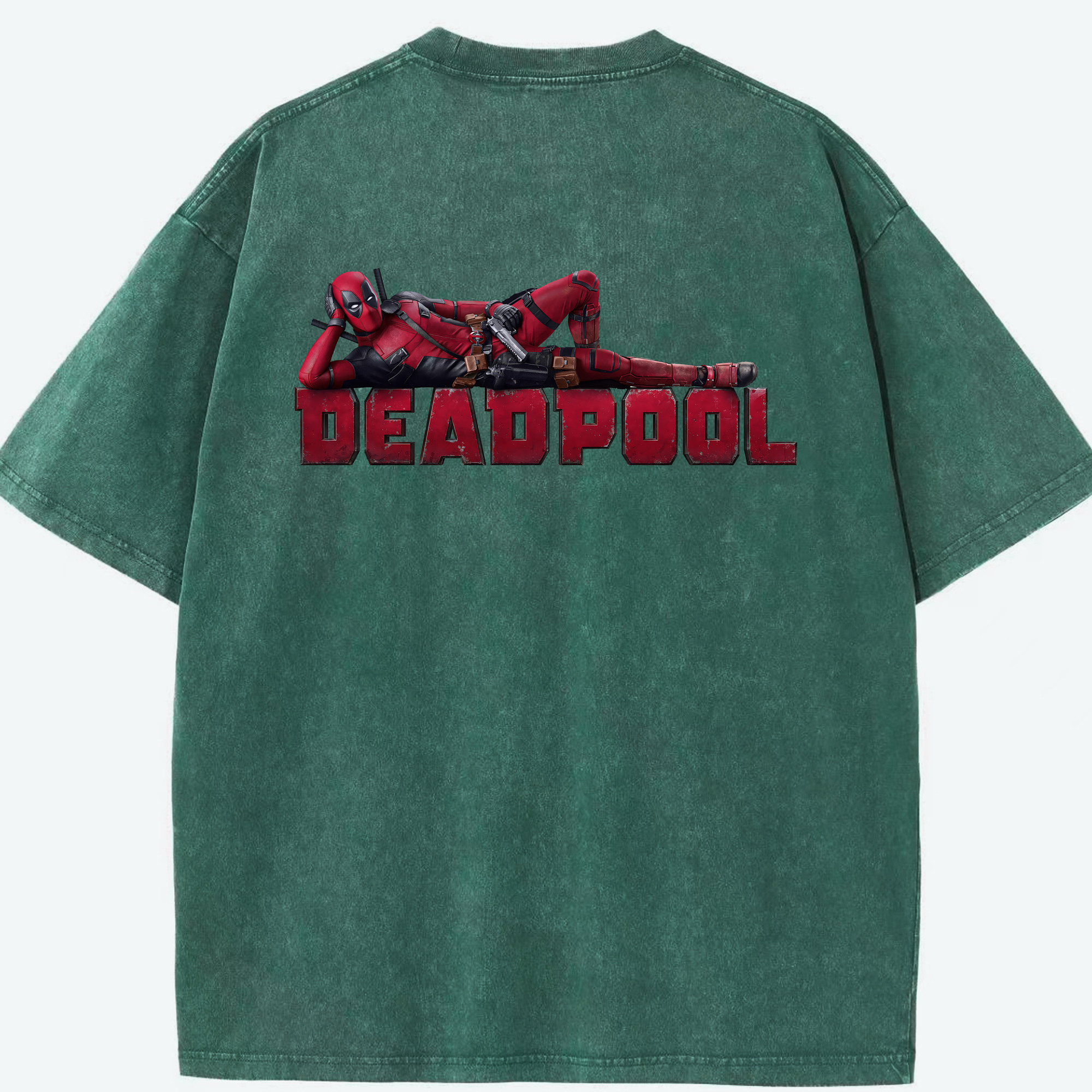 （画像用） Deadpool デッドプール 綿100% ヴィンテージ風 半袖Tシャツ（背面プリント）